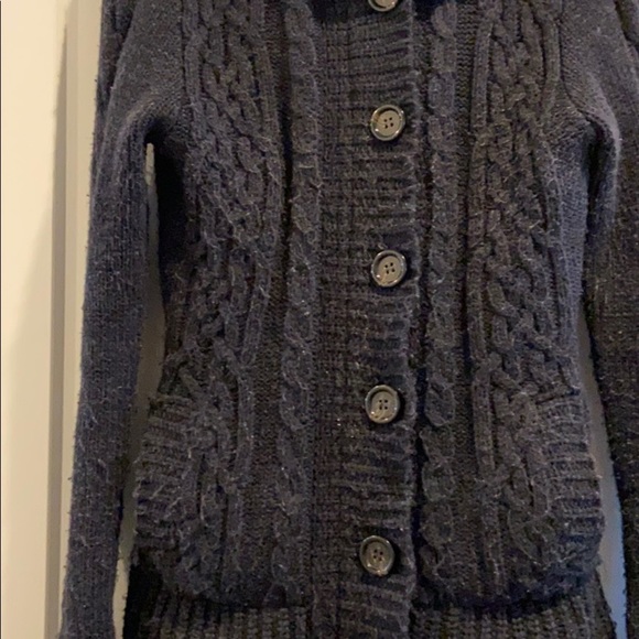 Hooded fleece lined sweater jacket.Zip & button up - Picture 4 of 4